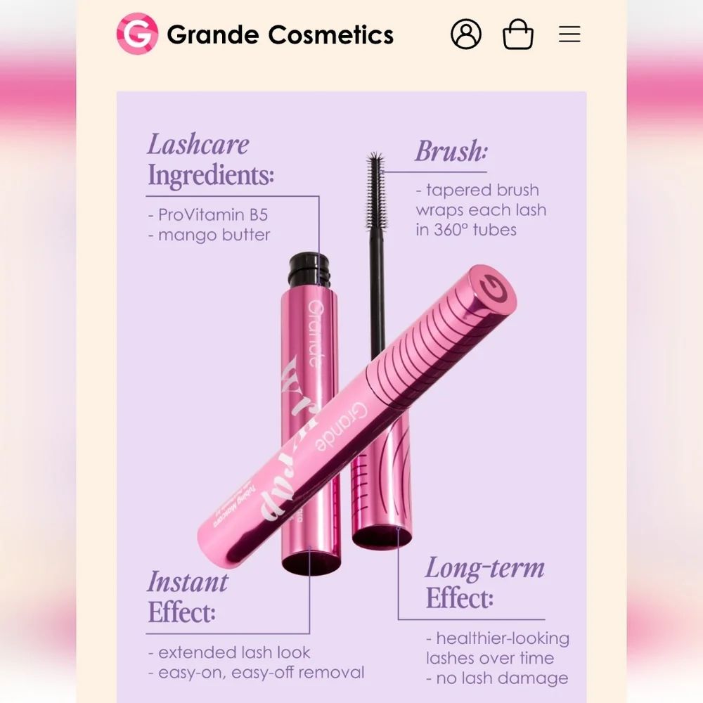2 NWT Tubes Grande Wrap Mascara - Brand New Factory Sealed 4ml each